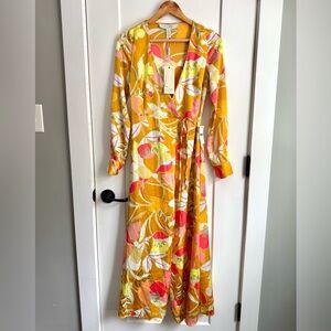 NWT Liquorish 70s Bohemian Vintage Style Maxi Wrap Dress 2